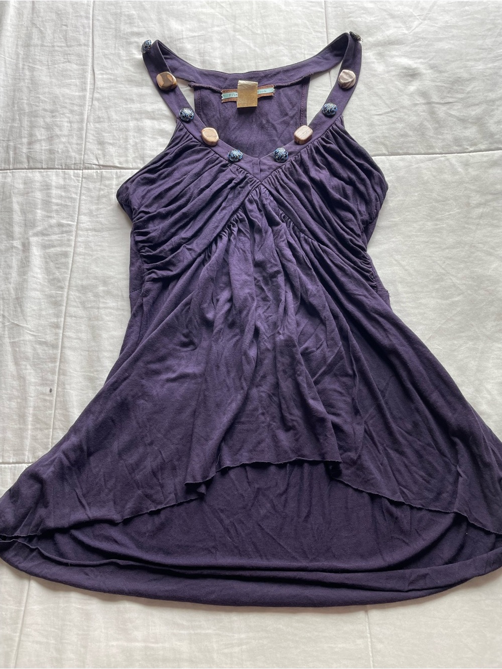 Vintage Royal Purple Embellished Halter Top Small Western Y2K Whimsigoth Fairy